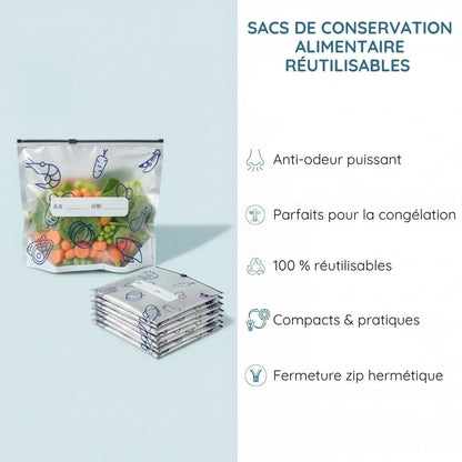 Sacs de Conservation Alimentaire Réutilisables en Aluminium
