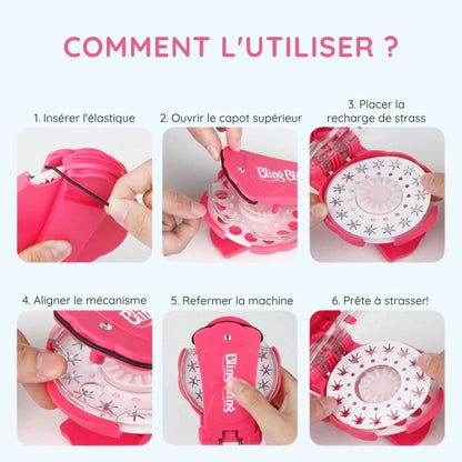 Kit de décoration à strass pour cheveux & accessoires sans chaleur