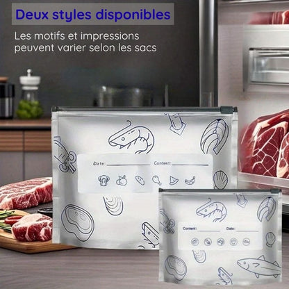 Sacs de Conservation Alimentaire Réutilisables en Aluminium
