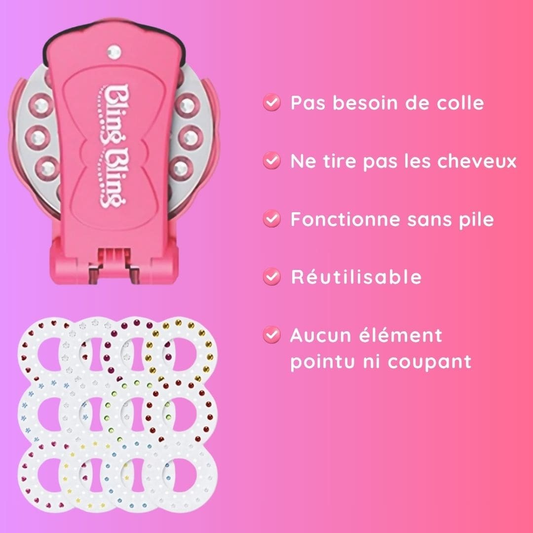 Kit de décoration à strass pour cheveux & accessoires sans chaleur