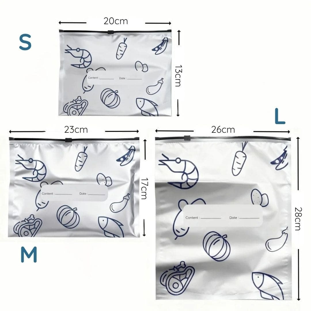 Sacs de Conservation Alimentaire Réutilisables en Aluminium